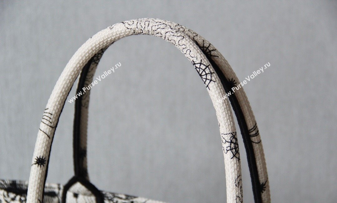 Dior Small Book Tote Bag in White and Black Toile de Jouy Zodiac Embroidery 2024 (DMZ-240312064)