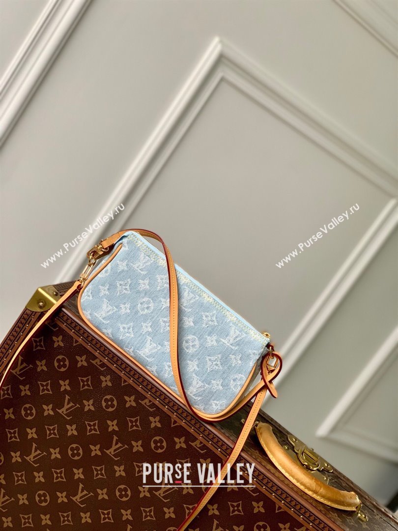 Louis Vuitton Pochette Accessoires Clutch in Monogram Denim 100% GOTS-certified Cotton M82692 Blue 2024 (K-24061232)