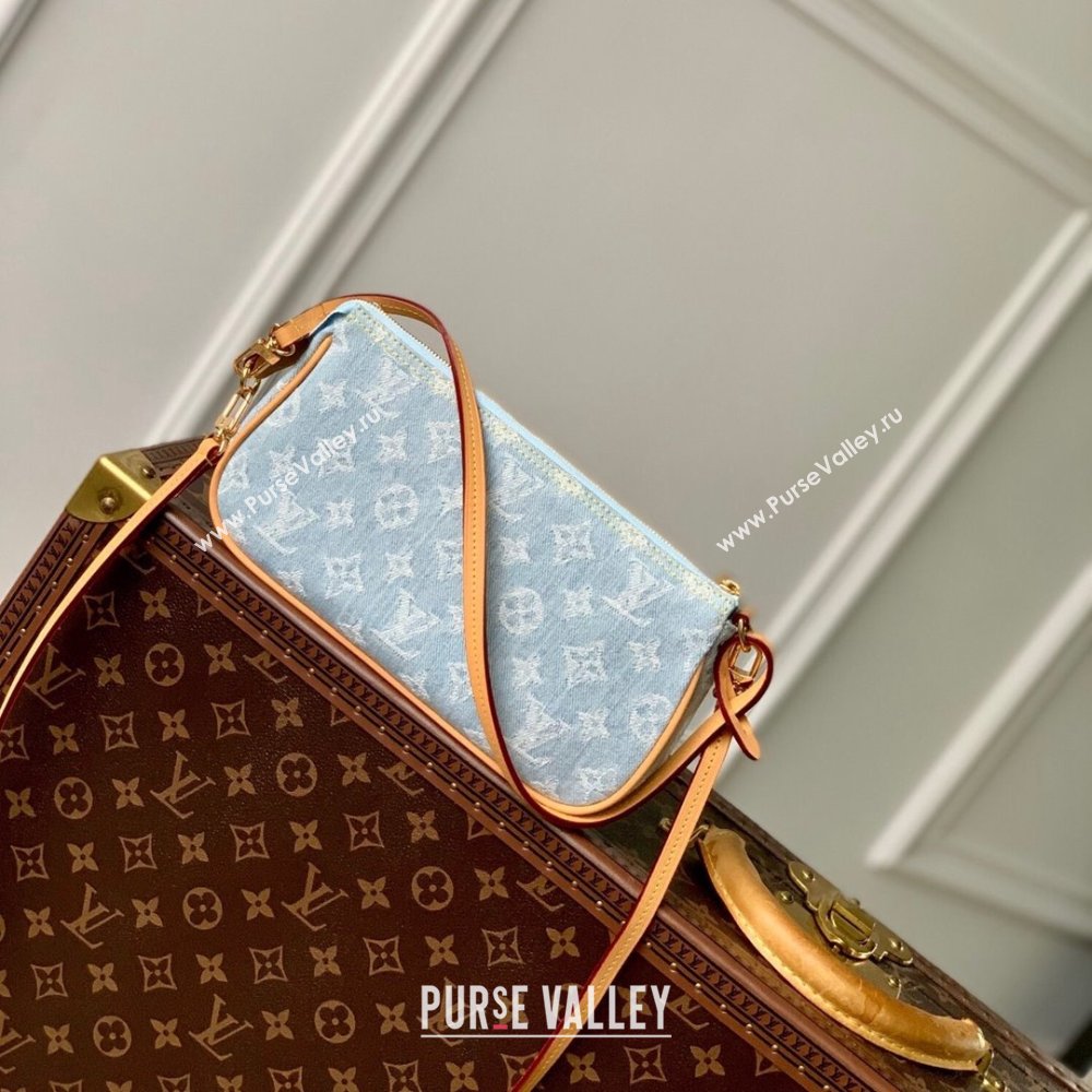 Louis Vuitton Pochette Accessoires Clutch in Monogram Denim 100% GOTS-certified Cotton M82692 Blue 2024 (K-24061232)