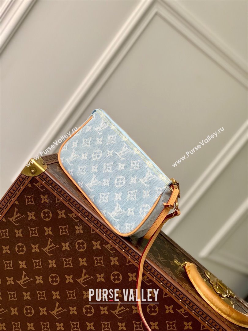 Louis Vuitton Pochette Accessoires Clutch in Monogram Denim 100% GOTS-certified Cotton M82692 Blue 2024 (K-24061232)