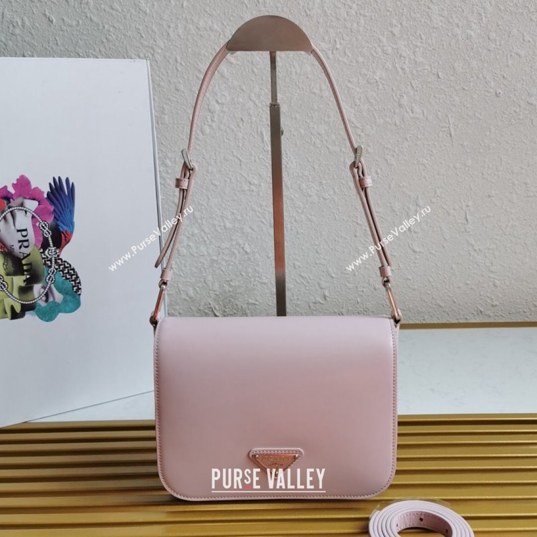 Prada Brushed Leather Shoulder Bag 1BD308 Pink 2021 (YZ-21090860)