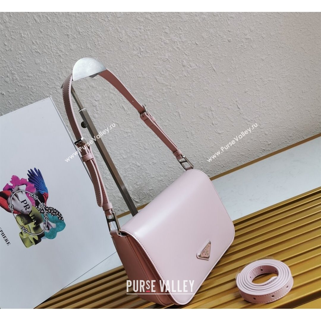 Prada Brushed Leather Shoulder Bag 1BD308 Pink 2021 (YZ-21090860)