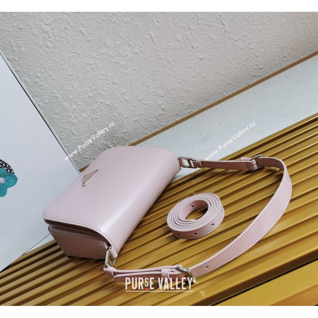 Prada Brushed Leather Shoulder Bag 1BD308 Pink 2021 (YZ-21090860)