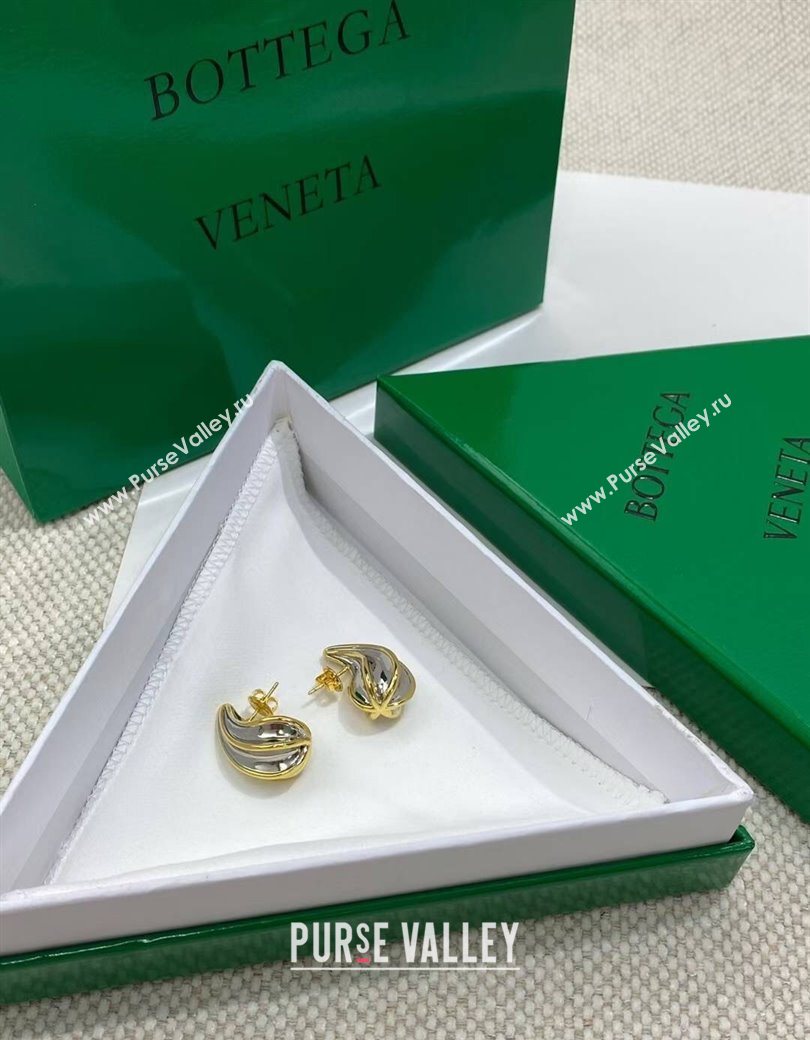 Bottega Veneta Mini Drop Earrings Silver/Gold 2025 838154 (YF-250725087)