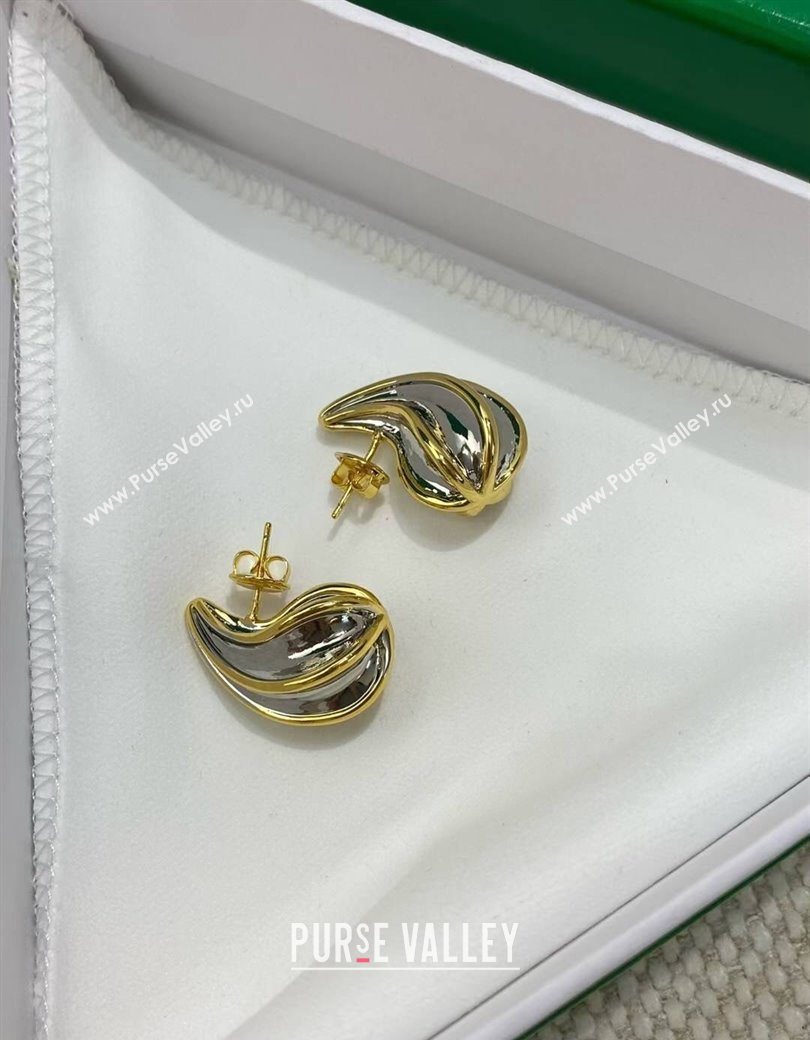 Bottega Veneta Mini Drop Earrings Silver/Gold 2025 838154 (YF-250725087)