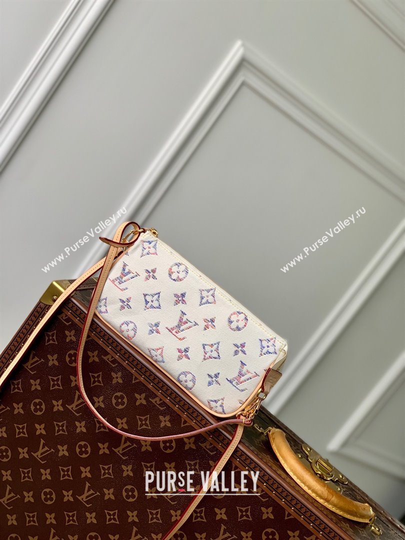 Louis Vuitton Pochette Accessoires Clutch in Multicolor Beige Monogram Jacquard Fabric M40712 2024 (K-24061233)