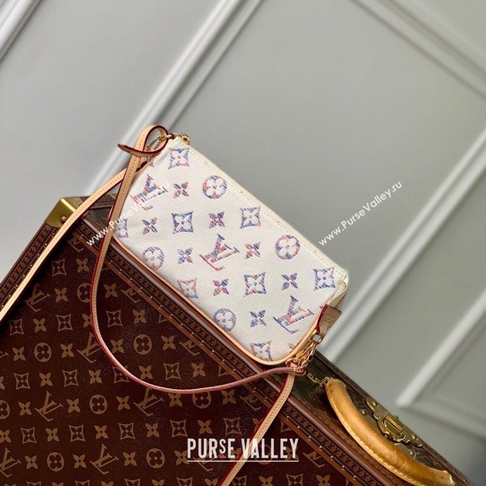 Louis Vuitton Pochette Accessoires Clutch in Multicolor Beige Monogram Jacquard Fabric M40712 2024 (K-24061233)