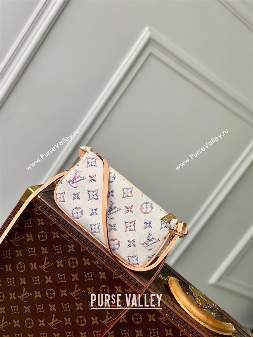 Louis Vuitton Pochette Accessoires Clutch in Multicolor Beige Monogram Jacquard Fabric M40712 2024 (K-24061233)