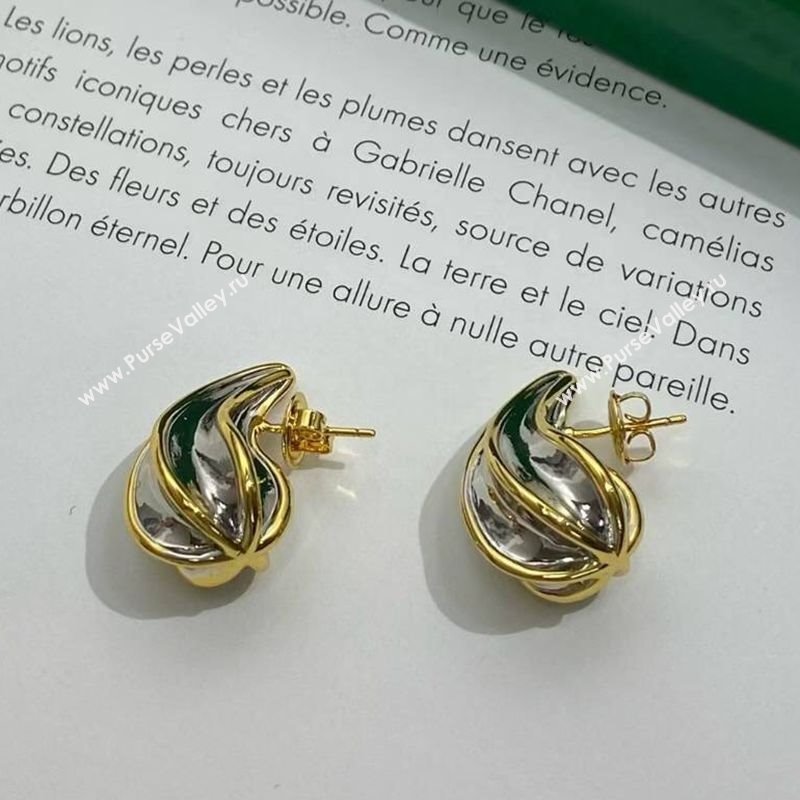 Bottega Veneta Mini Drop Earrings Silver/Gold 2025 838154 (YF-250725087)