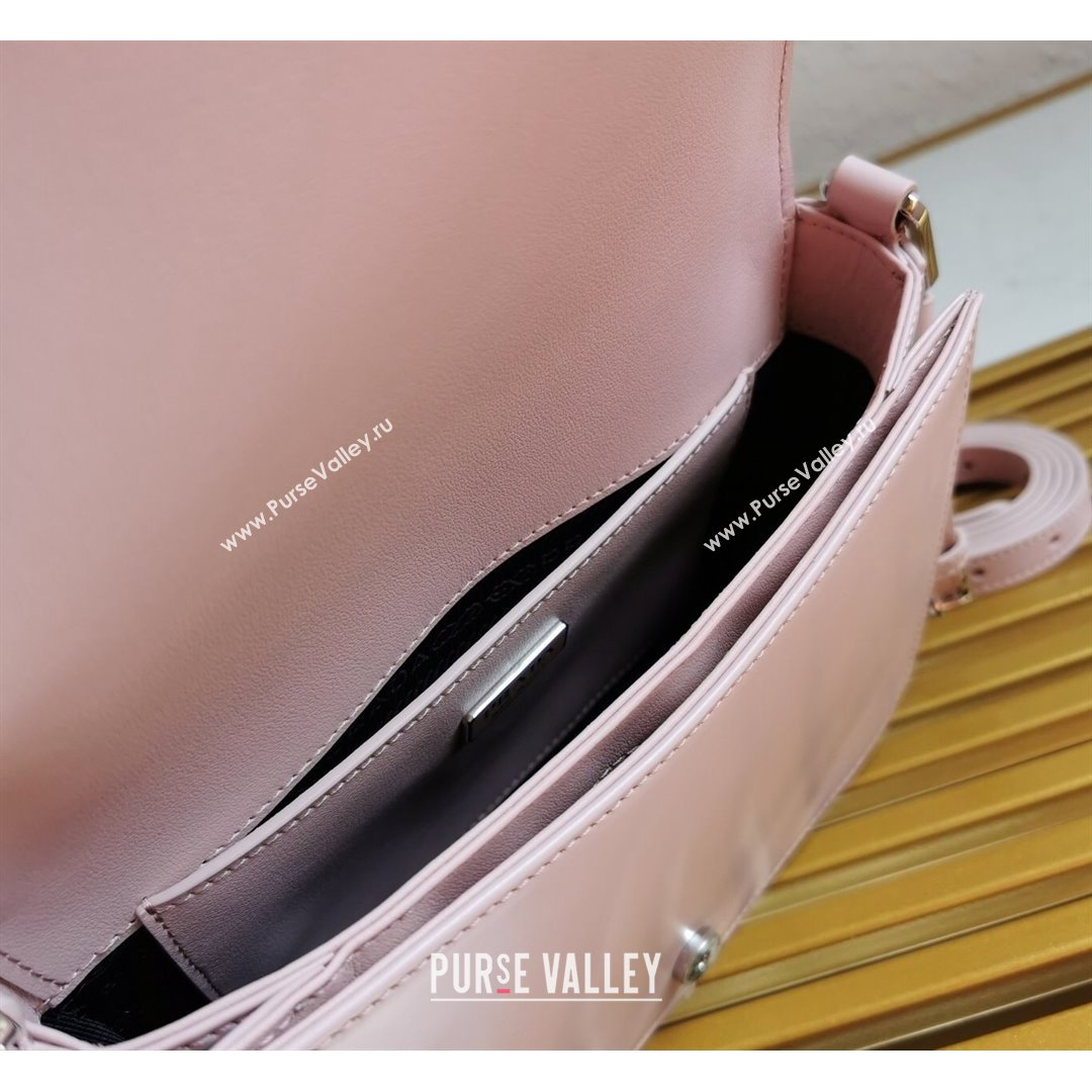Prada Brushed Leather Shoulder Bag 1BD308 Pink 2021 (YZ-21090860)