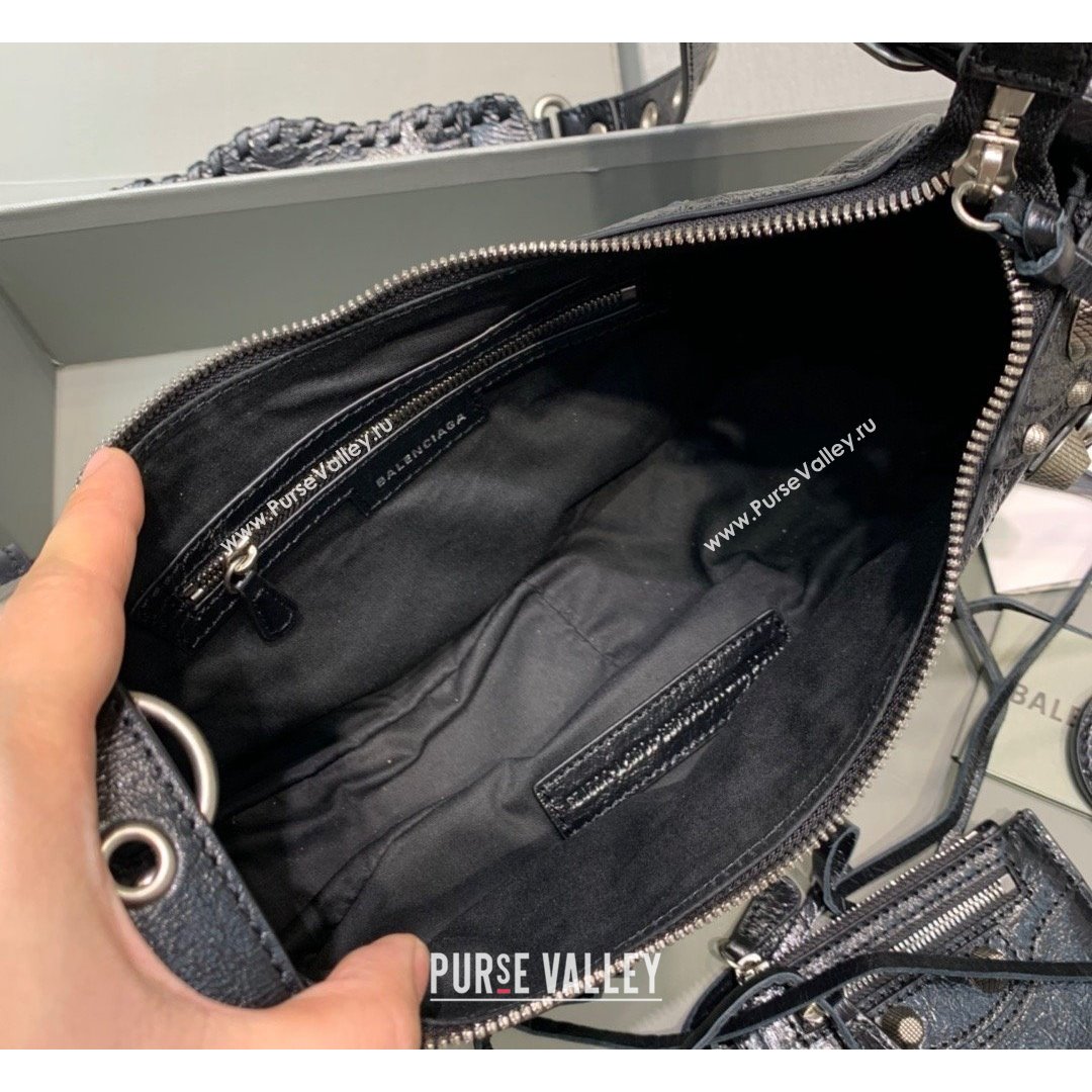 Balenciaga Le Cagole Lambskin Small Shoulder Bag Black/Aged Silver 2021 (JM-21091029)
