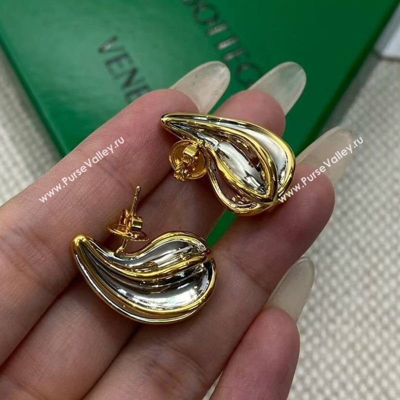 Bottega Veneta Mini Drop Earrings Silver/Gold 2025 838154 (YF-250725087)