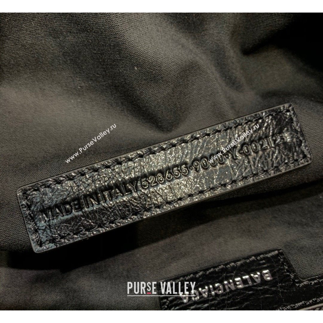 Balenciaga Le Cagole Lambskin Small Shoulder Bag Black/Aged Silver 2021 (JM-21091029)