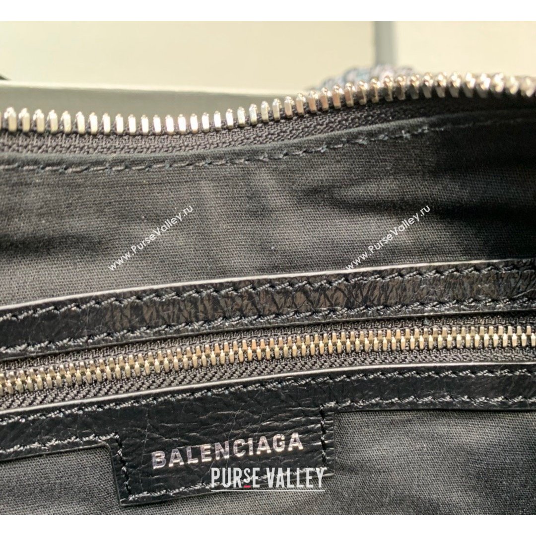 Balenciaga Le Cagole Lambskin Small Shoulder Bag Black/Aged Silver 2021 (JM-21091029)