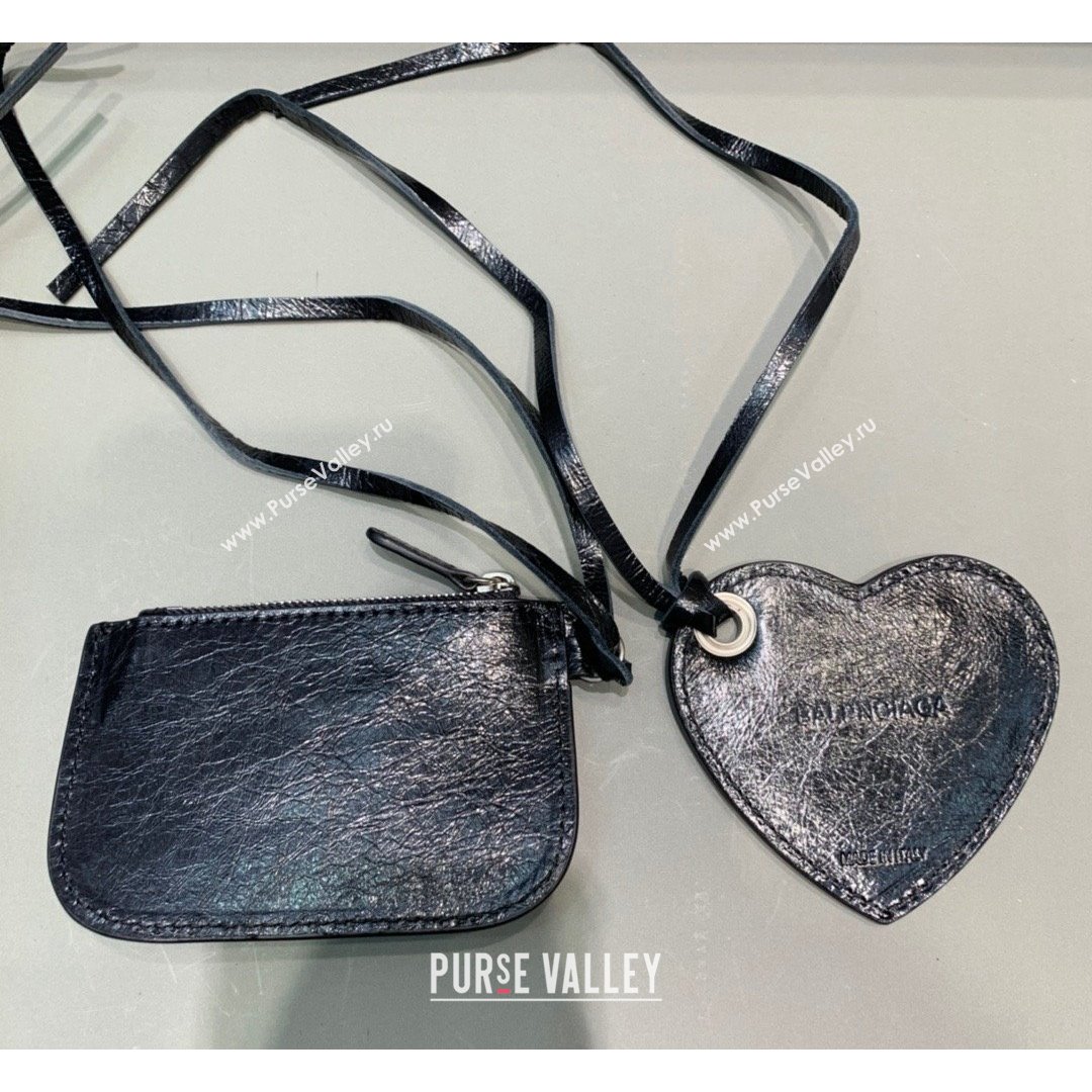 Balenciaga Le Cagole Lambskin Small Shoulder Bag Black/Aged Silver 2021 (JM-21091029)