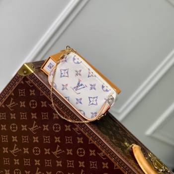 Louis Vuitton Mini Pochette Accessories Clutch in Multicolor Beige Monogram Jacquard Fabric M58009 2024 (K-24061234)