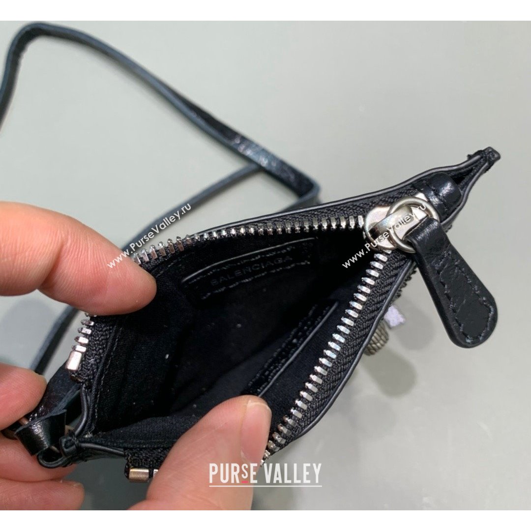 Balenciaga Le Cagole Lambskin Small Shoulder Bag Black/Aged Silver 2021 (JM-21091029)