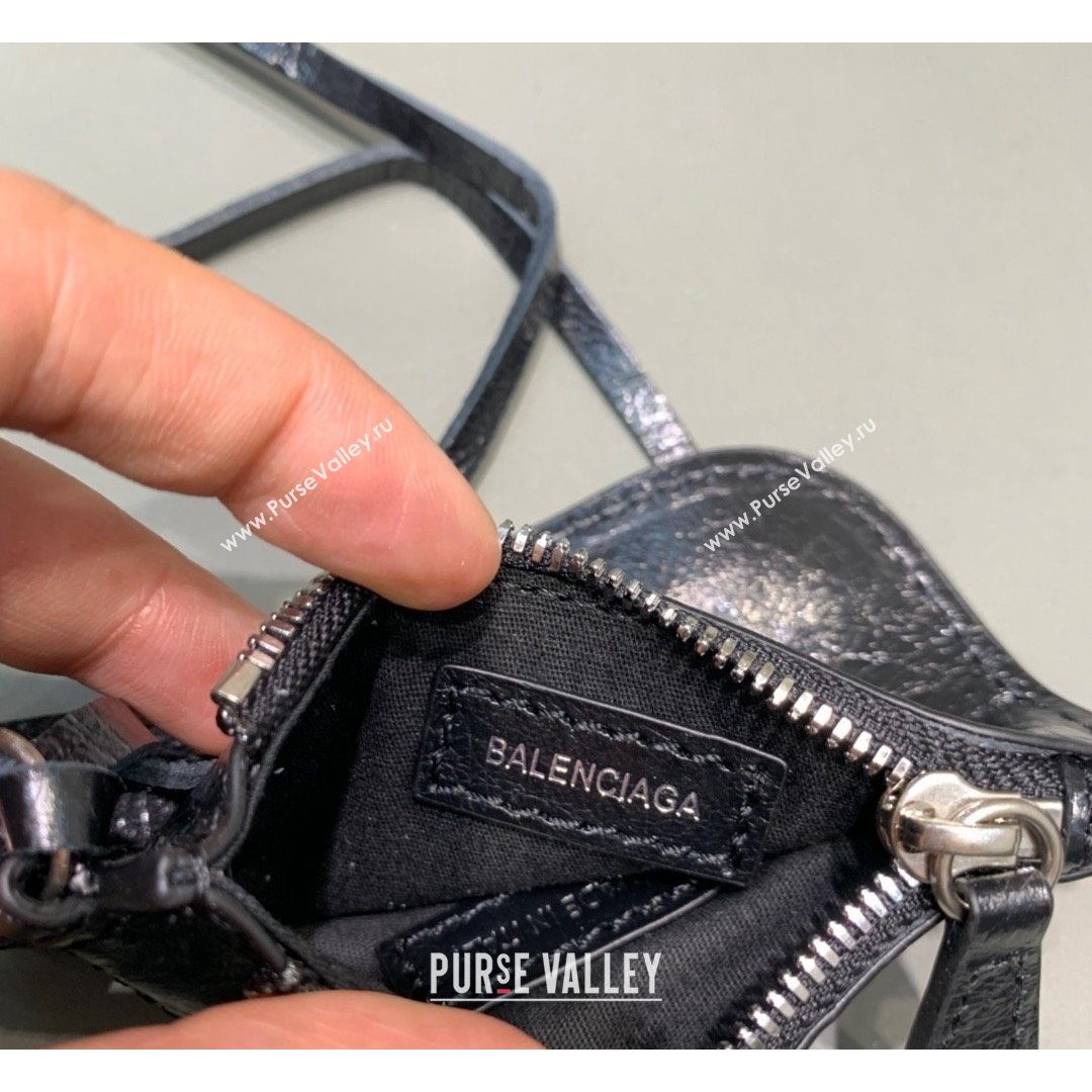 Balenciaga Le Cagole Lambskin Small Shoulder Bag Black/Aged Silver 2021 (JM-21091029)