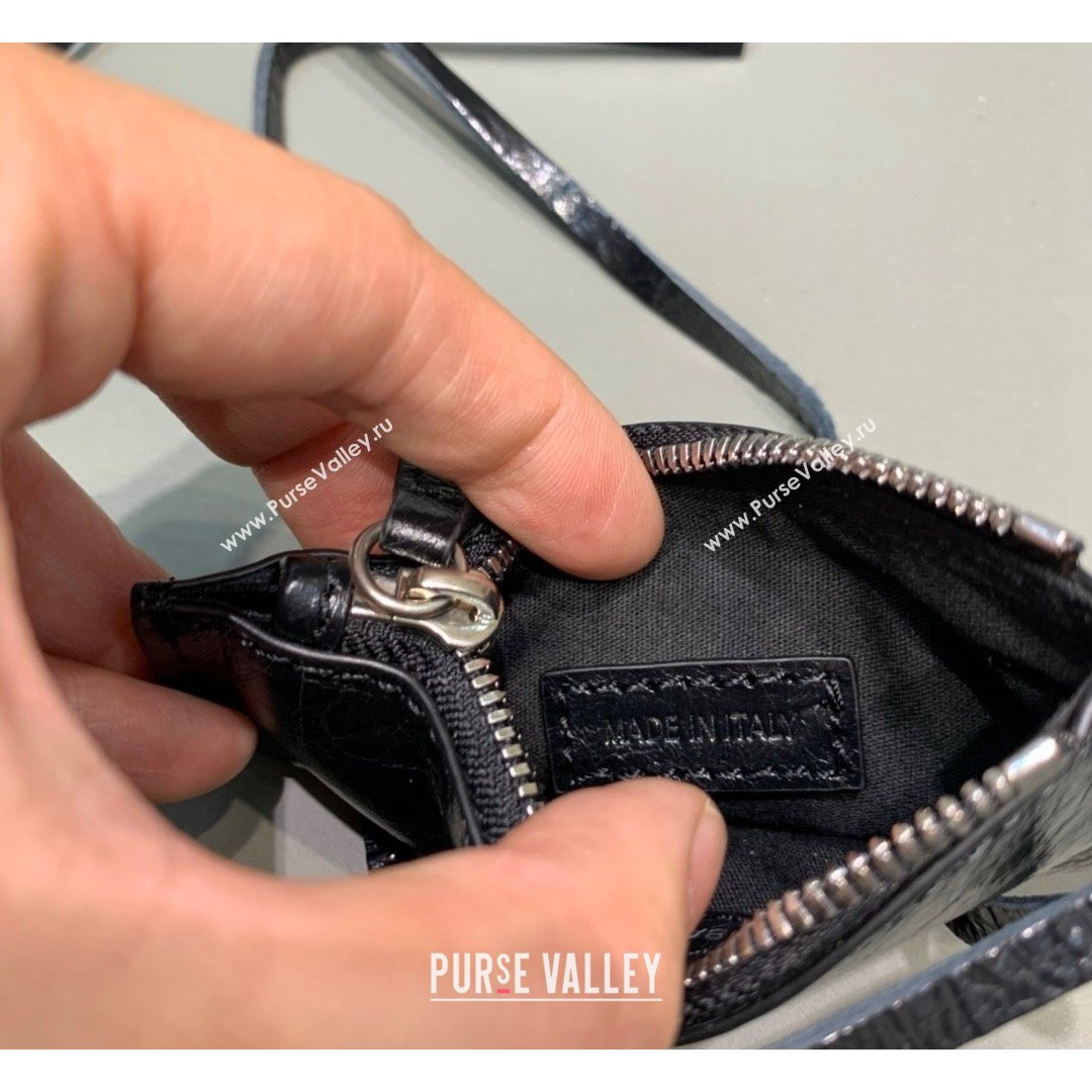 Balenciaga Le Cagole Lambskin Small Shoulder Bag Black/Aged Silver 2021 (JM-21091029)