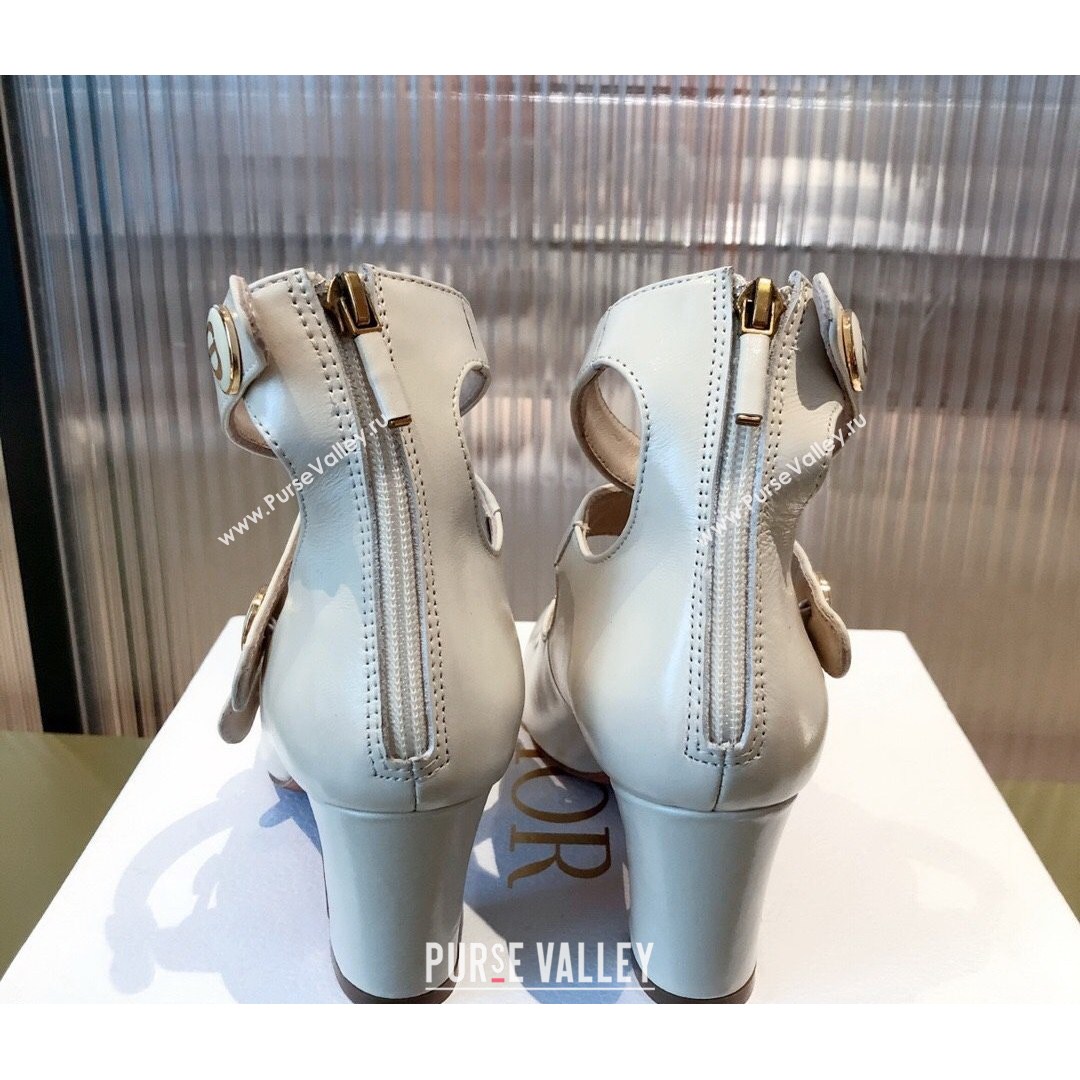 Dior D-Doll Mary Janes Pumps in White Shiny Calfskin 2021 (KL-21081654)