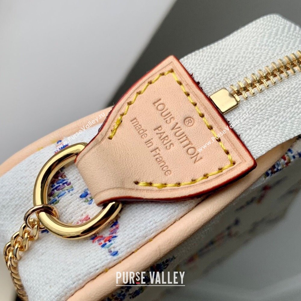 Louis Vuitton Mini Pochette Accessories Clutch in Multicolor Beige Monogram Jacquard Fabric M58009 2024 (K-24061234)