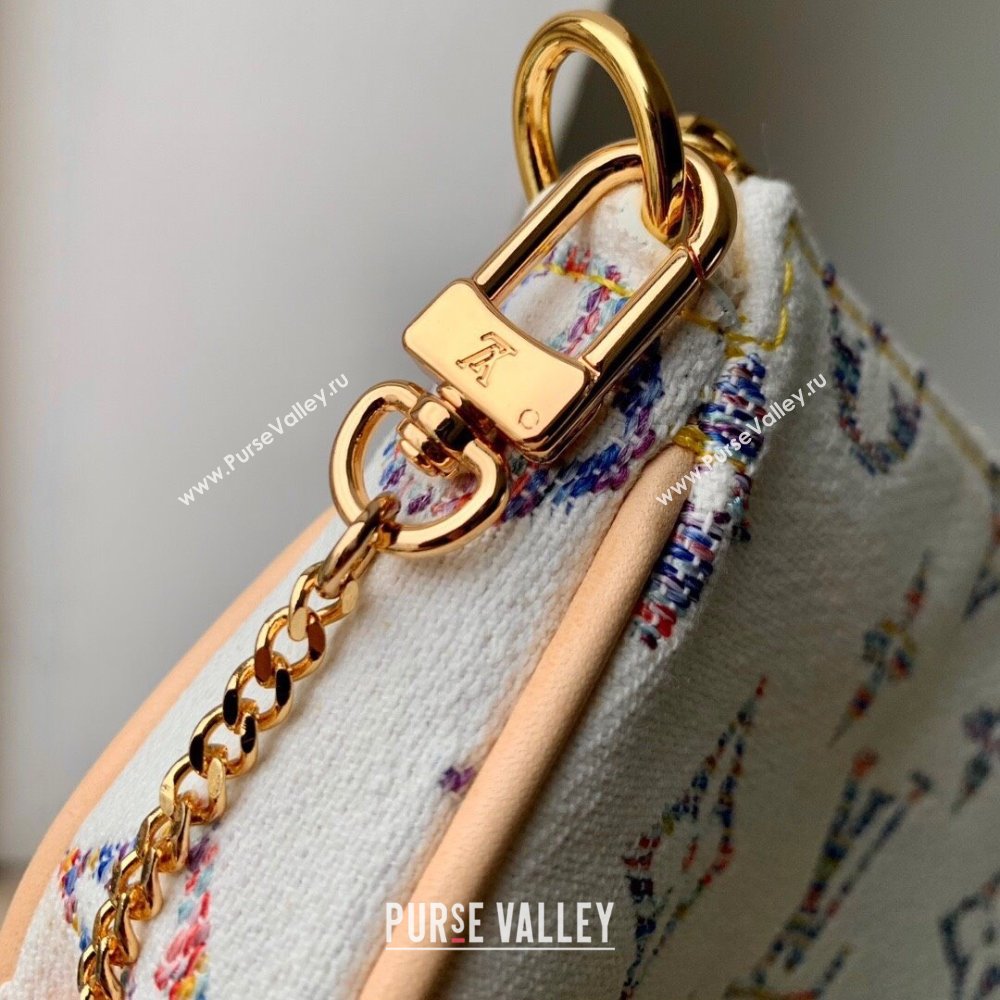 Louis Vuitton Mini Pochette Accessories Clutch in Multicolor Beige Monogram Jacquard Fabric M58009 2024 (K-24061234)