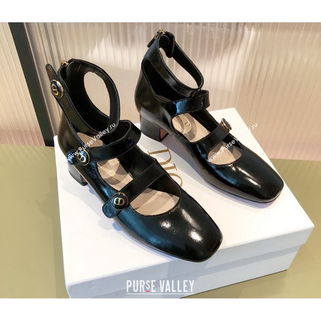 Dior D-Doll Mary Janes Pumps in Black Shiny Calfskin 2021 (KL-21081653)