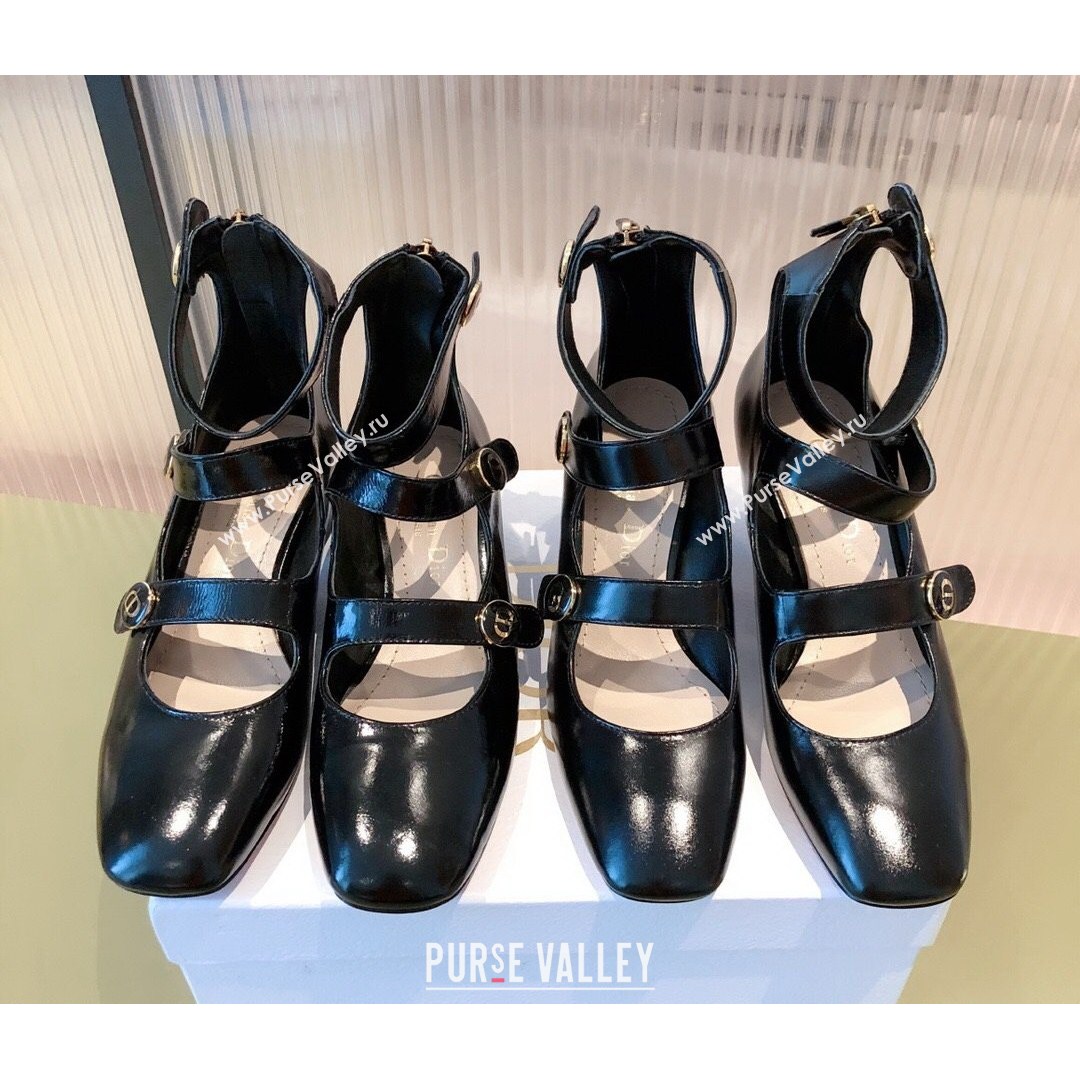 Dior D-Doll Mary Janes Pumps in Black Shiny Calfskin 2021 (KL-21081653)