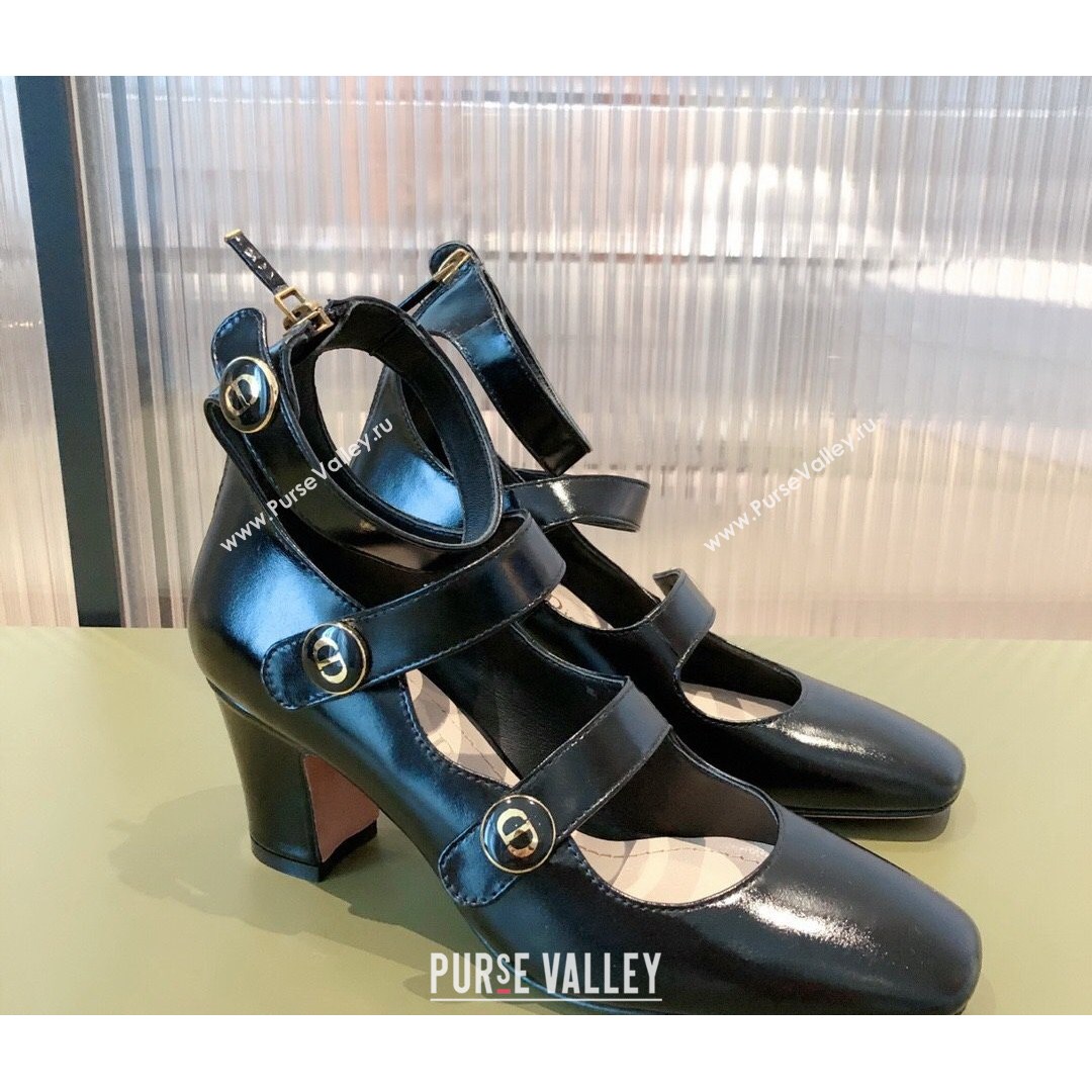 Dior D-Doll Mary Janes Pumps in Black Shiny Calfskin 2021 (KL-21081653)