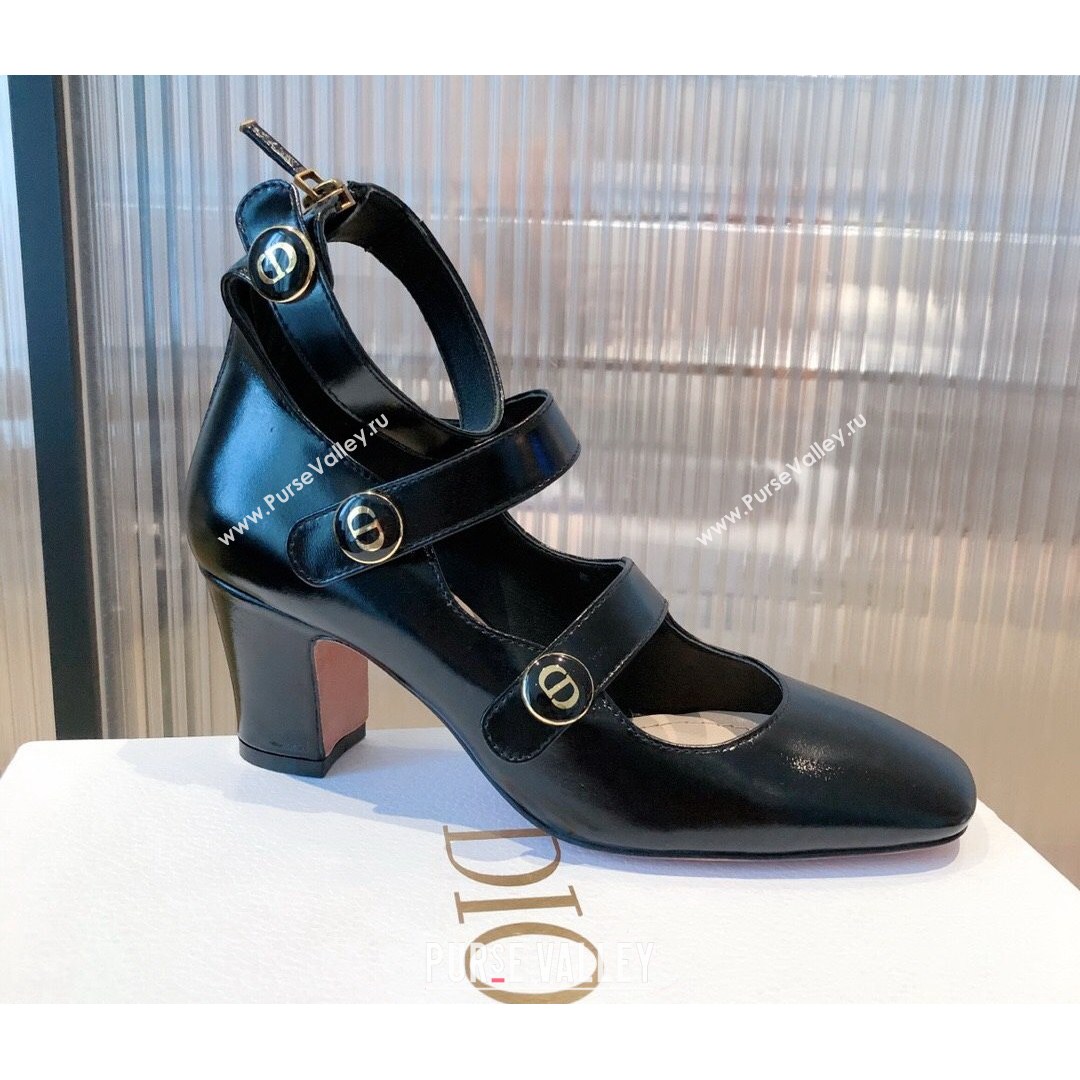 Dior D-Doll Mary Janes Pumps in Black Shiny Calfskin 2021 (KL-21081653)