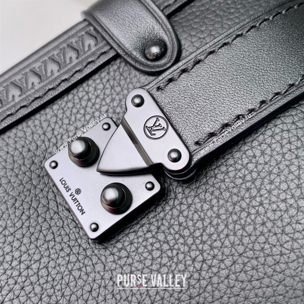 Louis Vuitton Side Trunk MM Bag in All Black Cowhide Leather M24309 2024 (K-24110822)