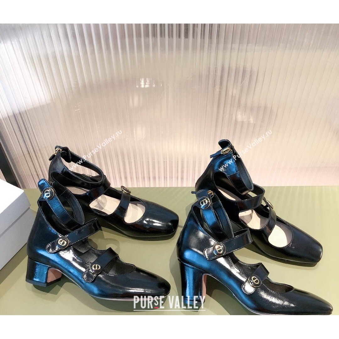 Dior D-Doll Mary Janes Pumps in Black Shiny Calfskin 2021 (KL-21081653)