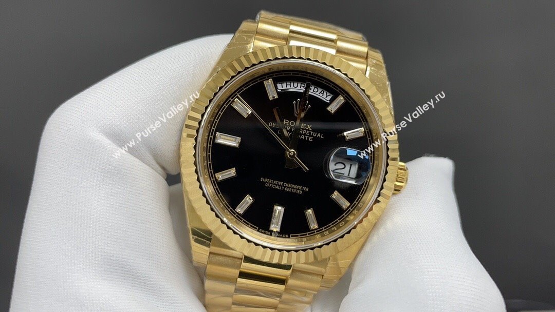 Rolex Datejust Watch 40MM R11504 Gold/Black 2024 Top (ZB-2411504)