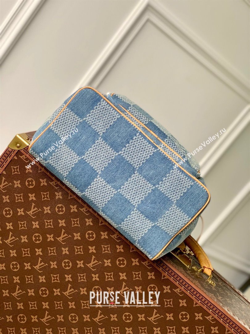 Louis Vuitton Montsouris Backpack N40708 in Damier Denim 3D Cotton Canvas Blue 2024 (K-24061701)