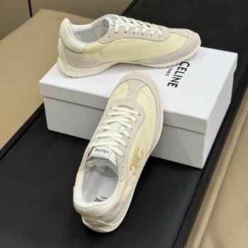 Celine Racer Low top Sneakers in Nylon and Suede Vanilla White 2025 (SS-250709084)