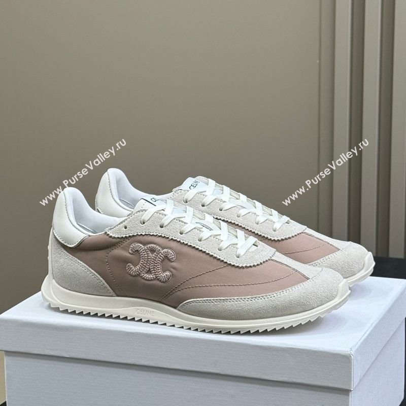 Celine Racer Low top Sneakers in Nylon and Suede Rose Beige 2025 (SS-250709085)