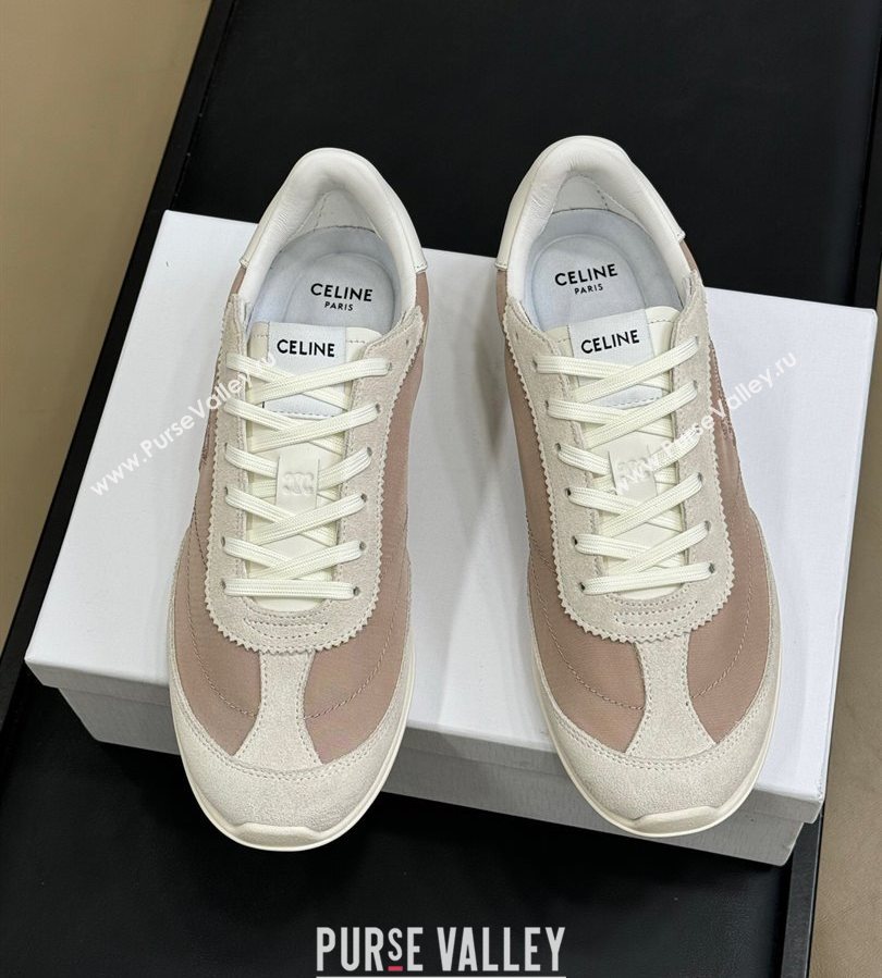 Celine Racer Low top Sneakers in Nylon and Suede Rose Beige 2025 (SS-250709085)