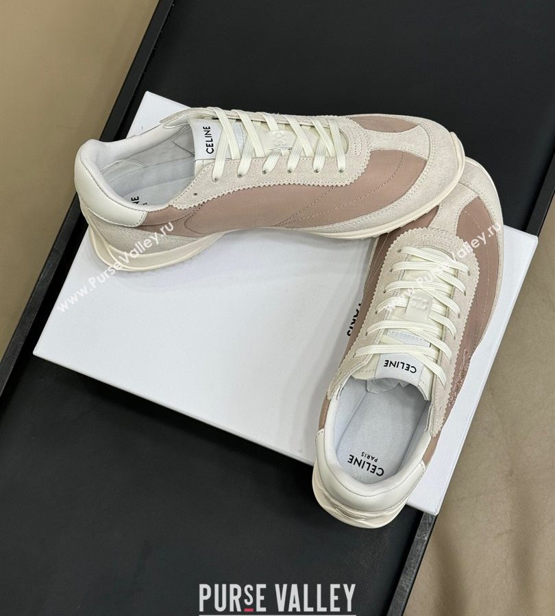 Celine Racer Low top Sneakers in Nylon and Suede Rose Beige 2025 (SS-250709085)