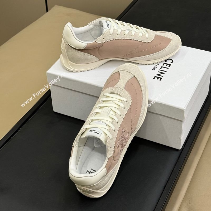 Celine Racer Low top Sneakers in Nylon and Suede Rose Beige 2025 (SS-250709085)