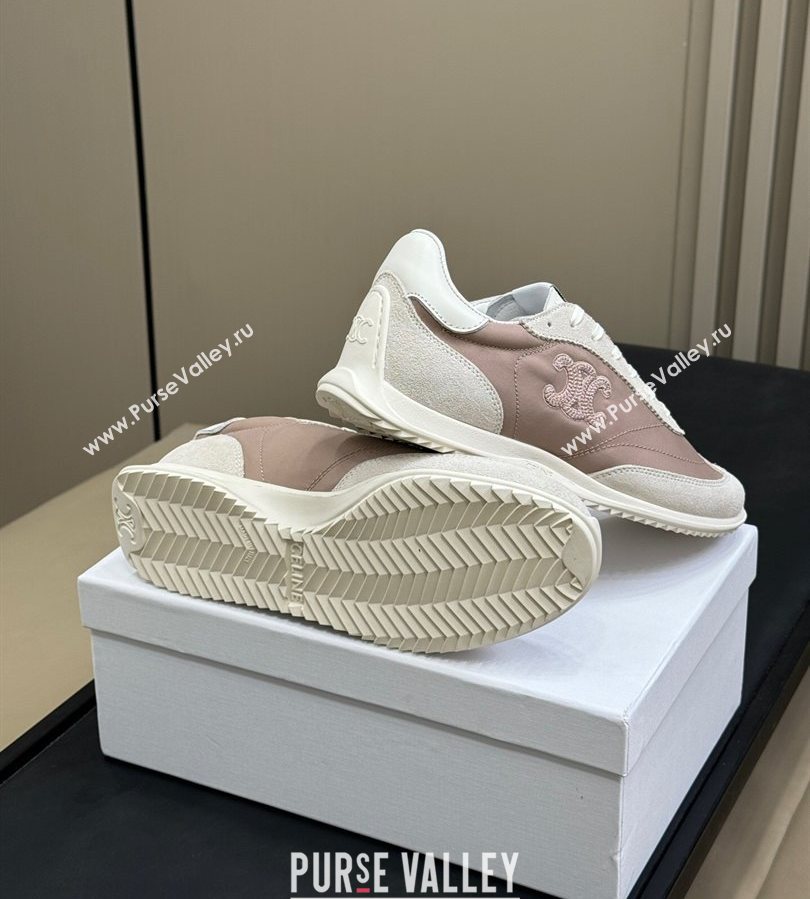 Celine Racer Low top Sneakers in Nylon and Suede Rose Beige 2025 (SS-250709085)