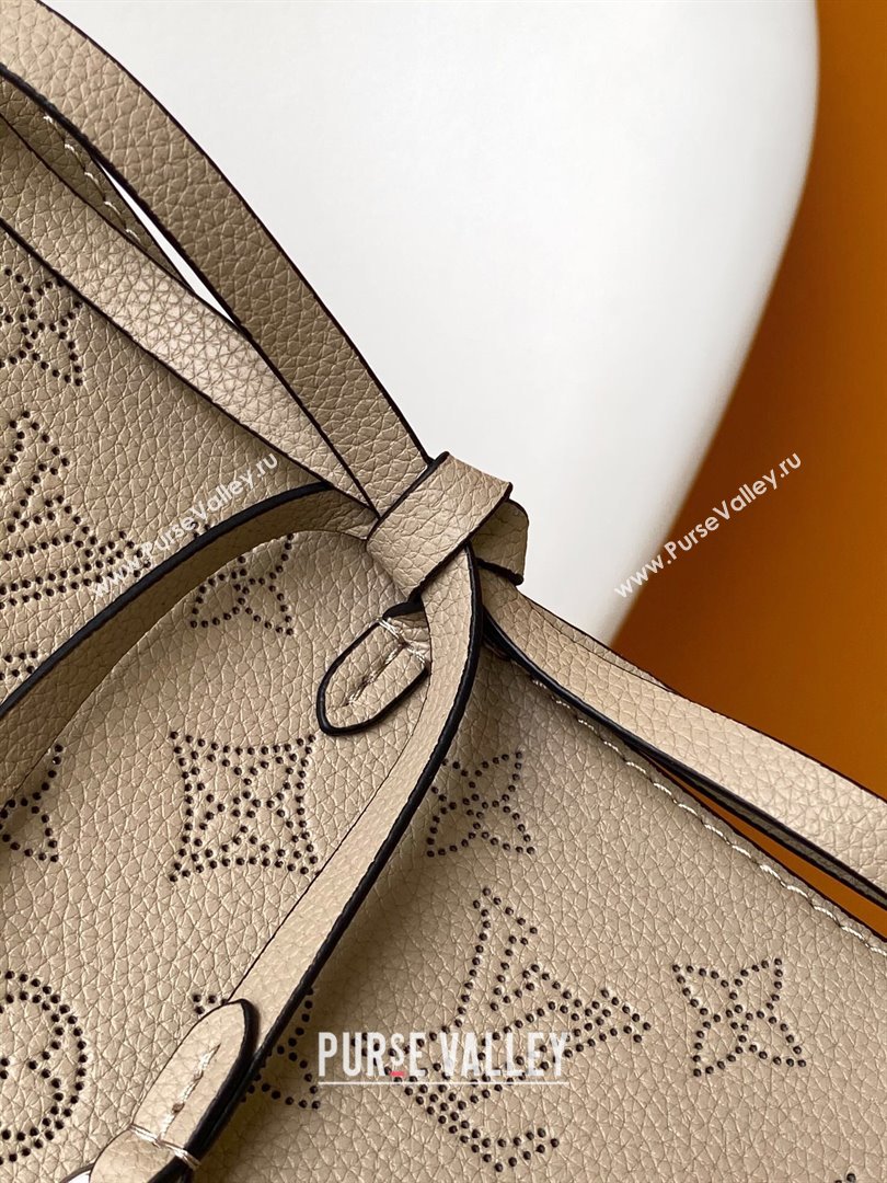 Louis Vuitton Flore Bucket bag in Perforated Mahina Calfskin M12140 Grey 2024 (JUAN-24110823)