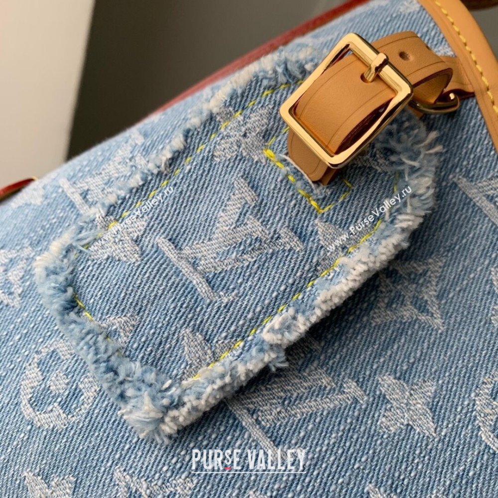 Louis Vuitton CarryAll PM Bag in Monogram Denim 100% GOTS-certified Cotton M11462 Blue 2024 (K-24061703)