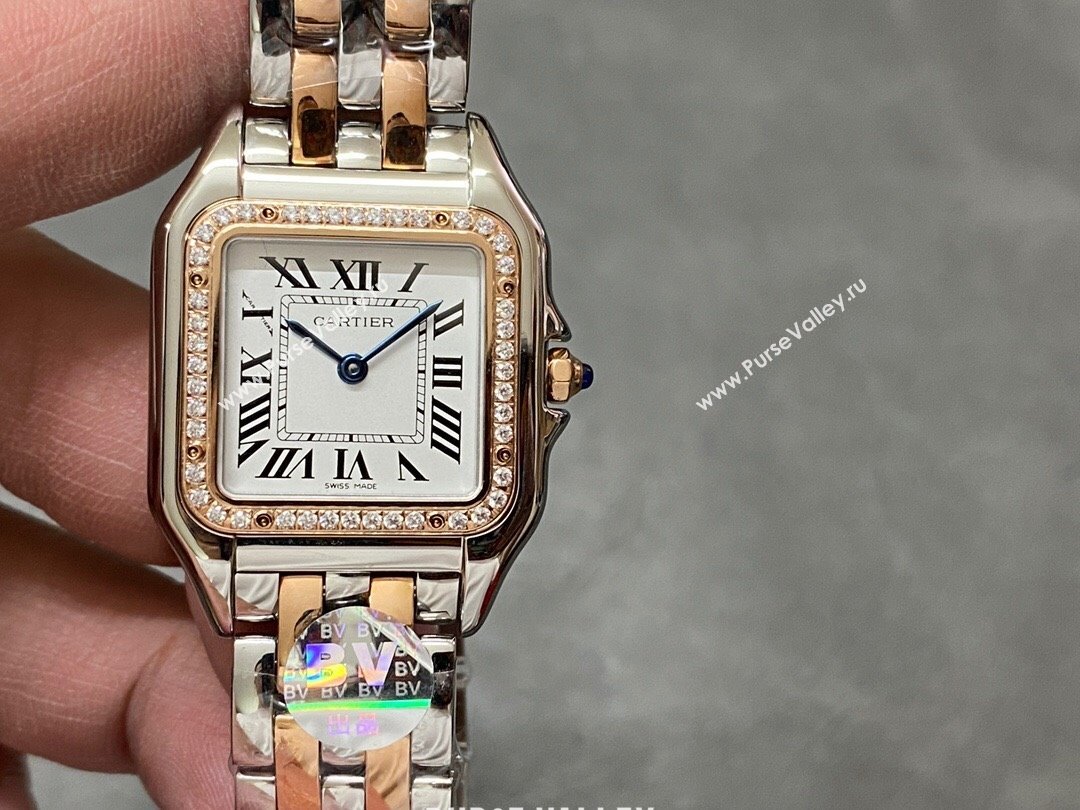 Cartier PANTHÈRE DE CARTIER Watch Medium Model 27x37MM Silver/Rosy Gold 2024 Top (ZB-2411507)