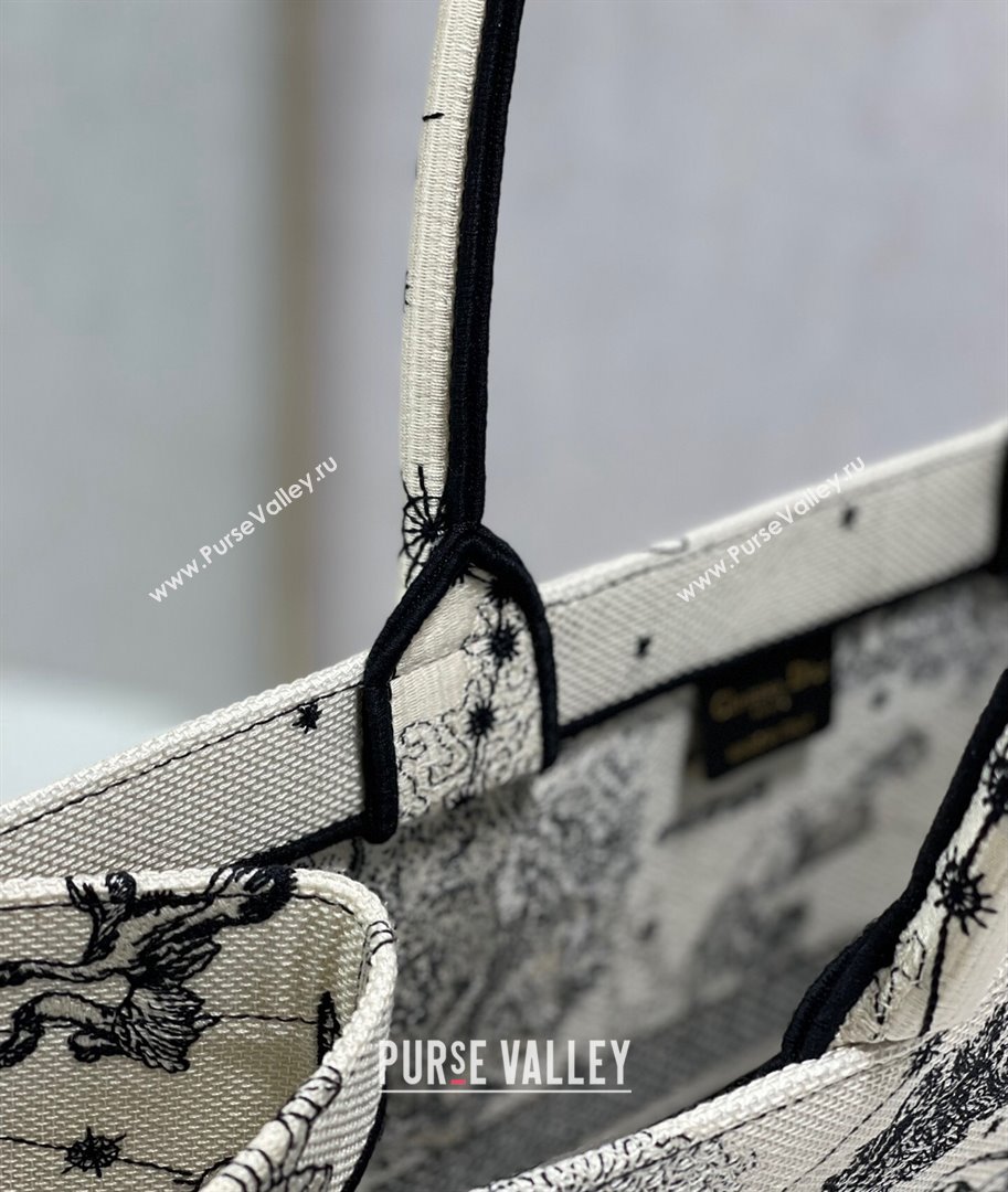 Dior Large Book Tote Bag in Latte White Multicolor Zodiac Embroidery 2021 (XXG-21102023)