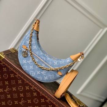 Louis Vuitton Loop Bag in Monogram Denim 100% GOTS-certified Cotton M24846 Blue 2024 (K-24061706)