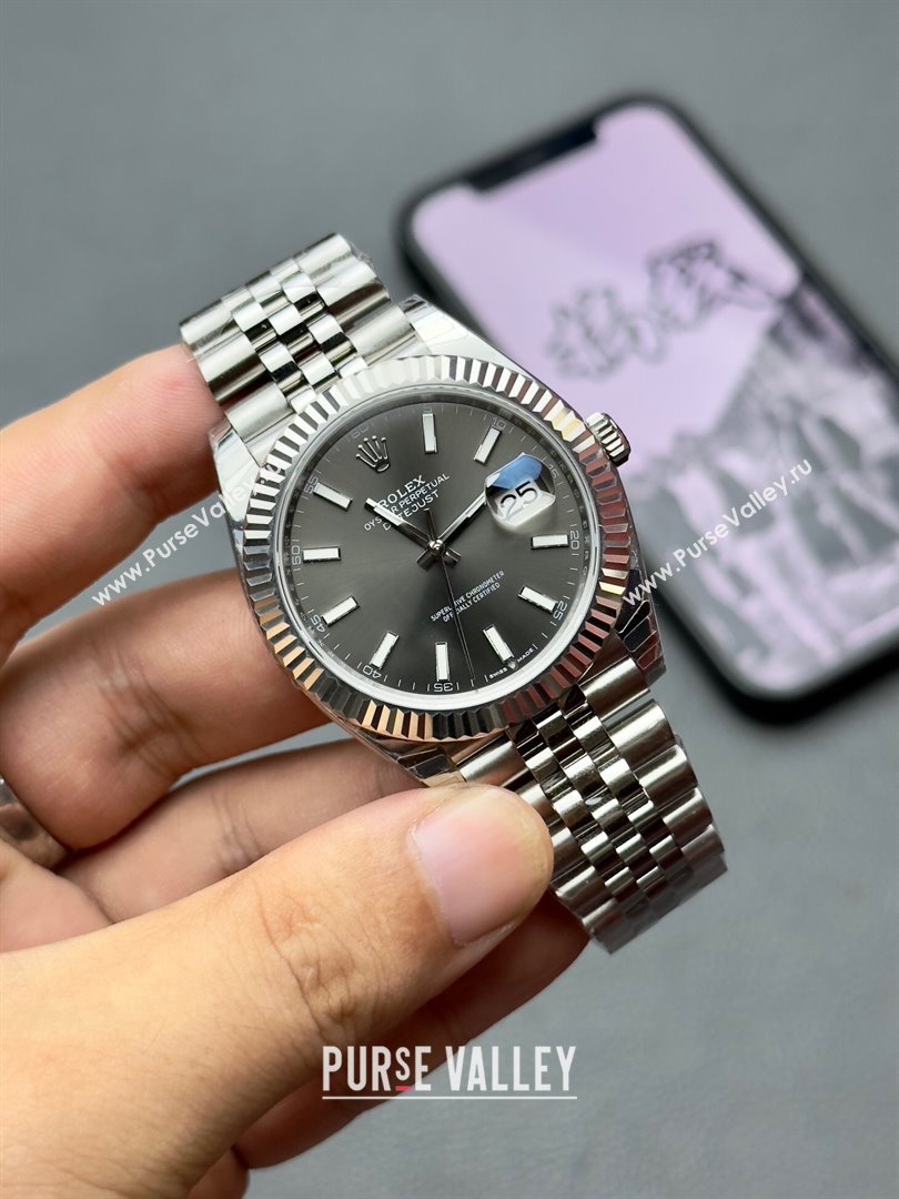 Rolex Datejust Watch 41mm Silver/Grey 2024 (ZB-2411518)