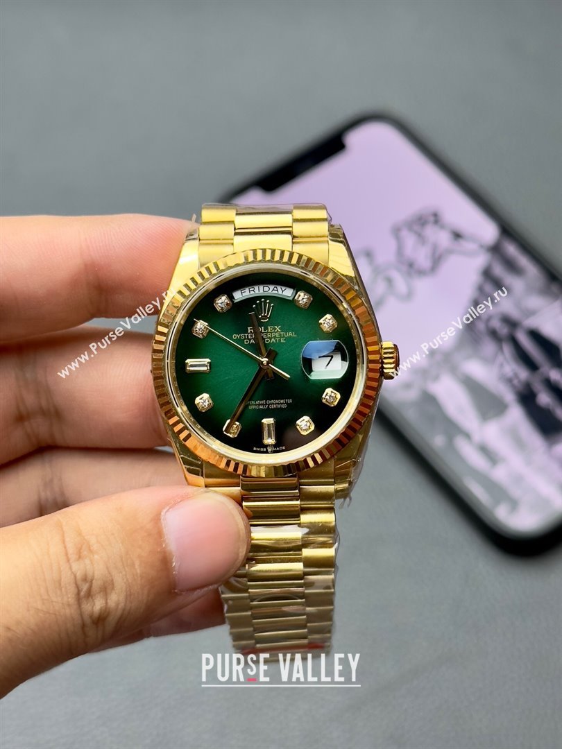 Rolex Datejust Watch 36mm Gold/Green 2024 Top (ZB-2411519)