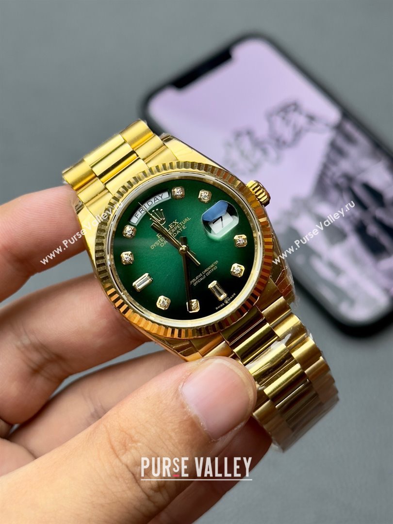 Rolex Datejust Watch 36mm Gold/Green 2024 Top (ZB-2411519)