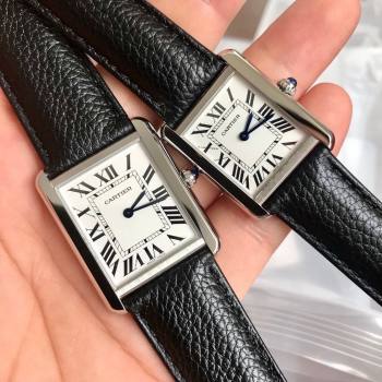 Cartier Tank Must Watch With Black Leather Strap 2024 (ZB-2411520 )