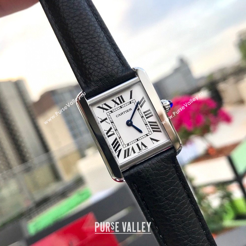 Cartier Tank Must Watch With Black Leather Strap 2024 (ZB-2411520 )